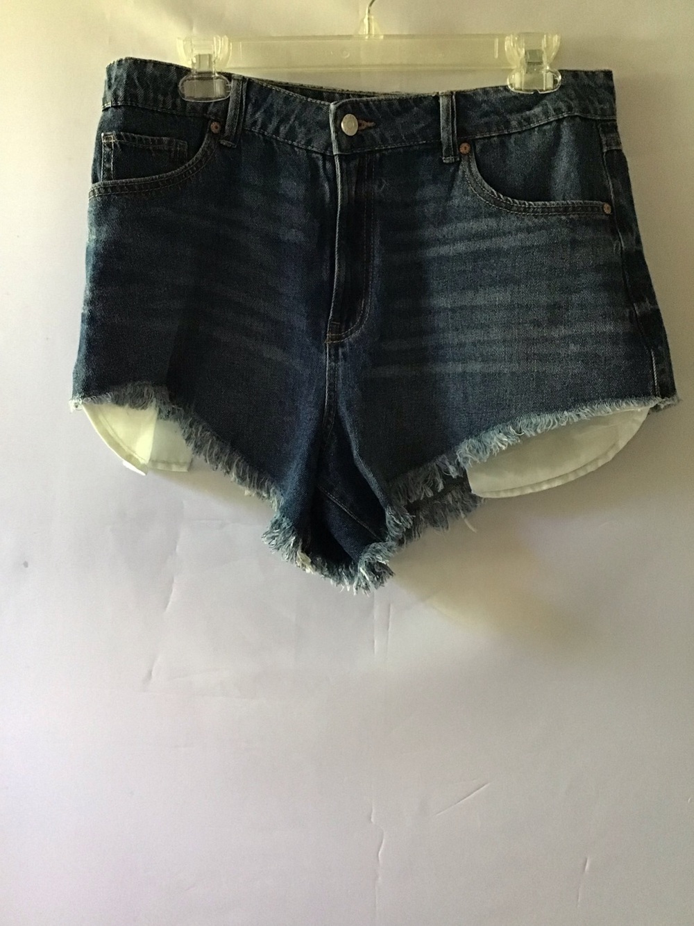 468 High-Rise Dark Blue Denim Cutoff Shorts